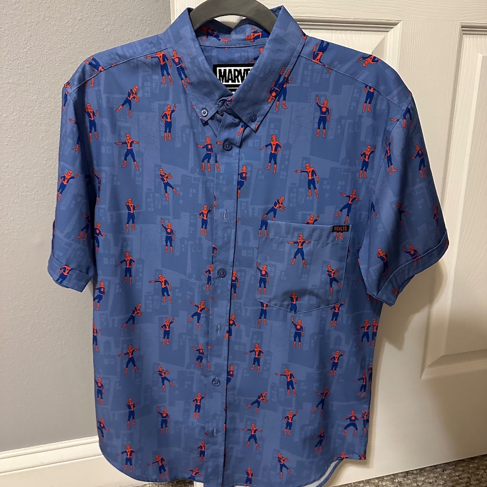 RSVLTS Spider-Man Button Down Size Small